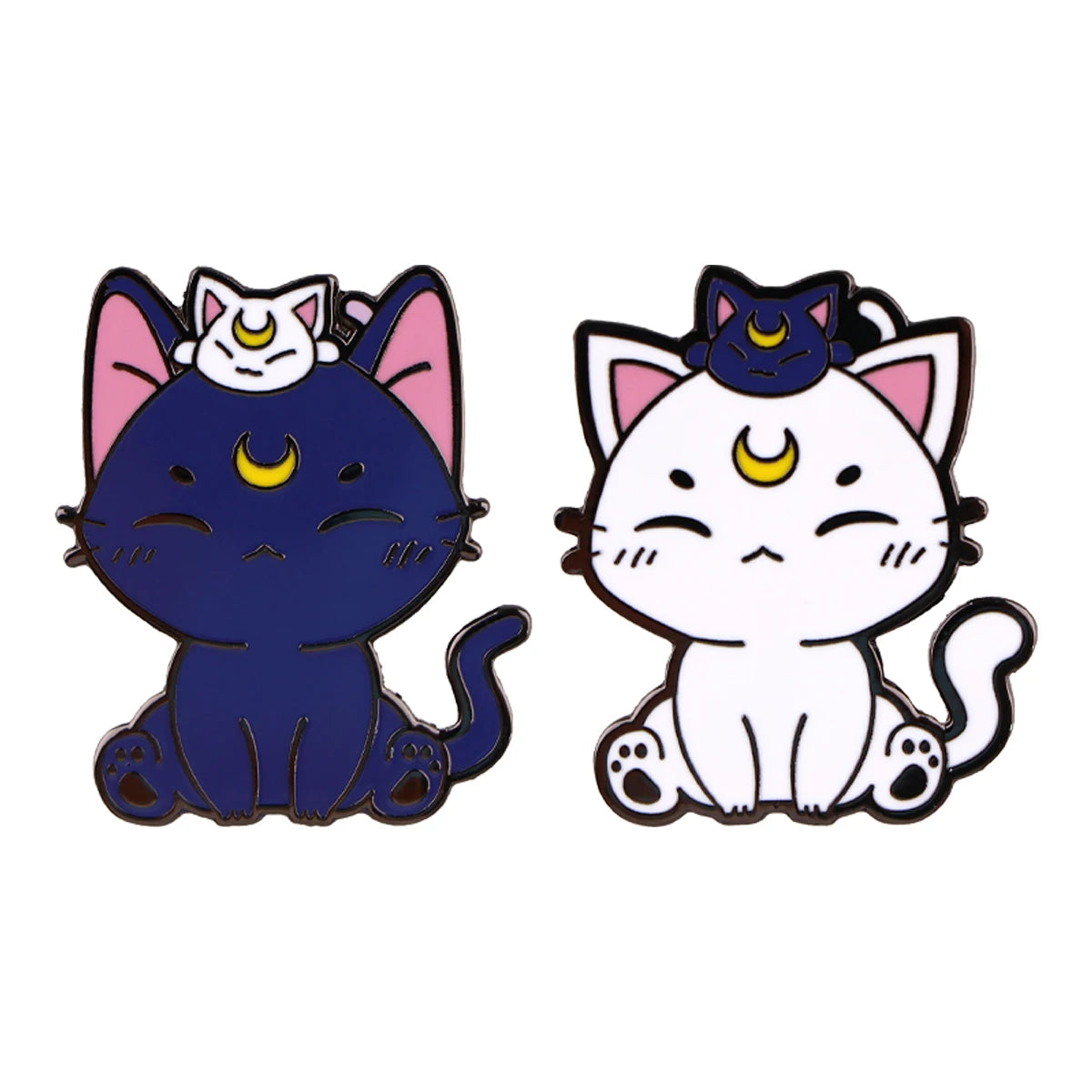 2-10pcs/set Funny Animals Series Enamel Pin Cartoon Cats Dogs Brooch Set Lapel Pins Badge on Backpack Clothing Accessories Gifts