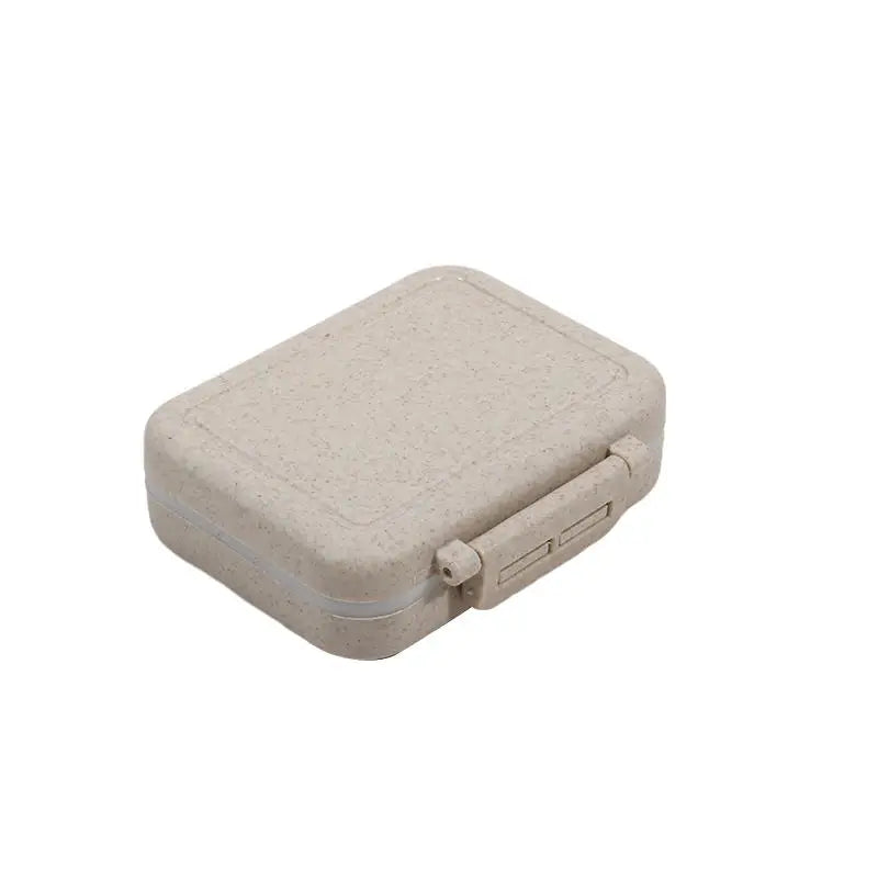 3 Grids Organizer Container For Tablets Travel Pill box With Seal Ring Small Box For Tablets Wheat Straw Container For Medicines