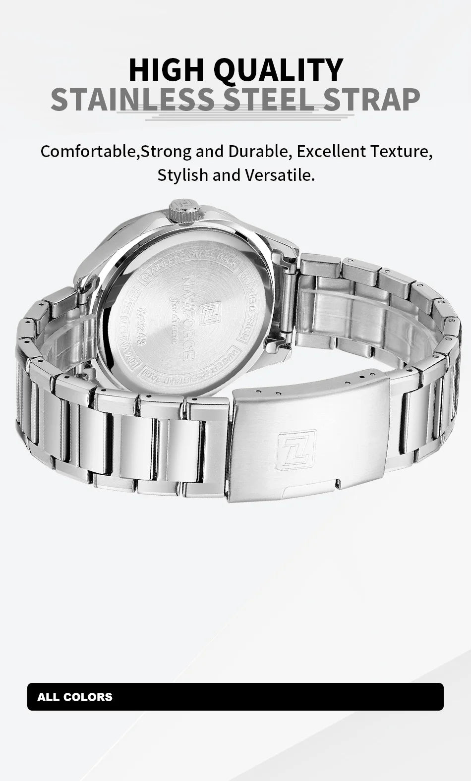 NAVIFORCE Men Luxury Brand Watches Military Sport Mens Wrsitwatches Full Steel Quartz Clock Men's Waterproof Business Watch