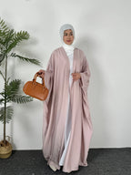 Muslim Open Front Abaya Loose Long Sleeve Wearout Kaftan Maxi Length Dress Women Jilbabs Cardigan Coat Sleeveless Inner Dress