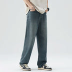 Spring Summer Thin Men's Loose Jeans Lyocell Draped Soft Fashion Loose Pants Streetswear Vintage Straight Y2K Denim Trousers