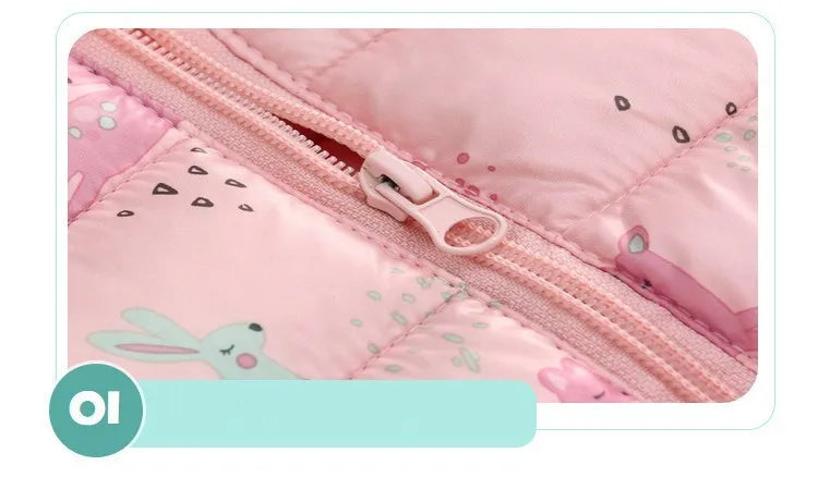 Children Boys Baby Hooded Lightweight Down Jackets Warm Outerwear Autumn Kids Girls Coats Cartoon Dinosaur Print Casual Clothing