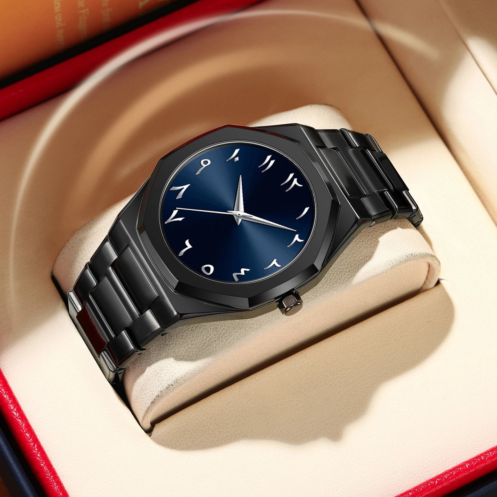 Modern Minimalist Personality Creative All-black Men's Watch Arabic Digital Sports Leisure Quartz Watch Unique Design Watch 2025