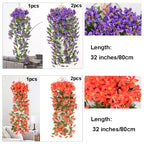 1/2/3/6pcs Artificial Flowers Garden Decor Artificial Flower Decoration Wedding Party Outdoor Courtyard Hanging Red Lily Flower