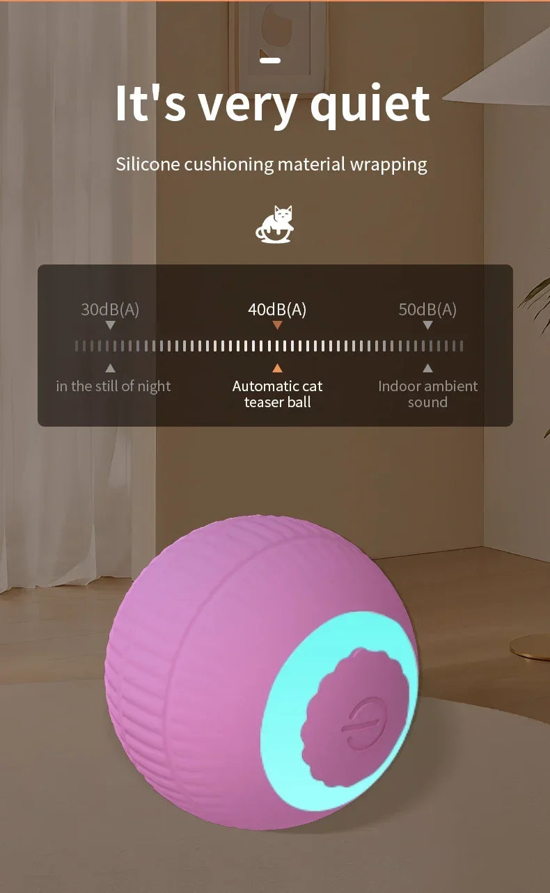 Interactive Cat Toy Ball Rolling Balls Pet Kitten Cats Teaser Automatic Electric Smart Game Plush Toys Play Stimulator Training