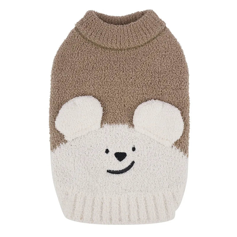Warm Dog Sweaters Soft Comfortable Fleece Pet Sweaters for Small Dogs Cute Bear Puppy Knitted Coat for Chihuahua Maltese Bichon