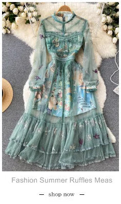 Lace White Prom Dress Women 2023 Summer Autumn Long Sleeve Sexy Slash Neck A Line Midi Party Vestidos Flower Embroidery