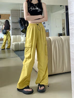 High Waist Wide Leg Workwear Pants Women's Spring 2024 Loose Sun Protection Casual Sports Thin Style Fashionable Trousers