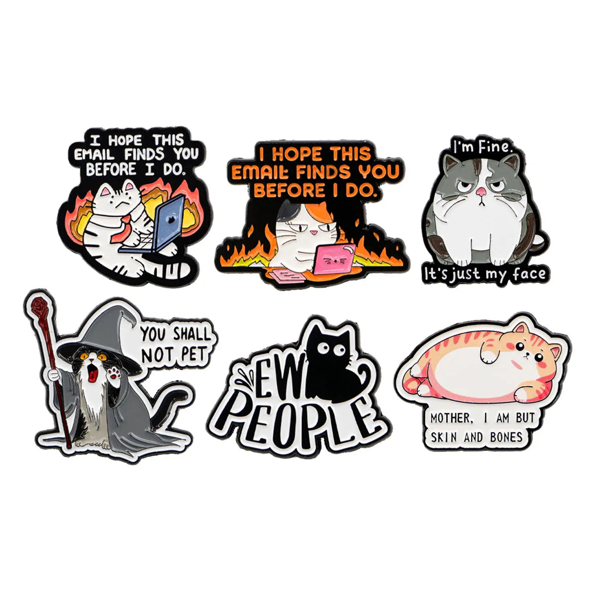 2-10pcs/set Funny Animals Series Enamel Pin Cartoon Cats Dogs Brooch Set Lapel Pins Badge on Backpack Clothing Accessories Gifts