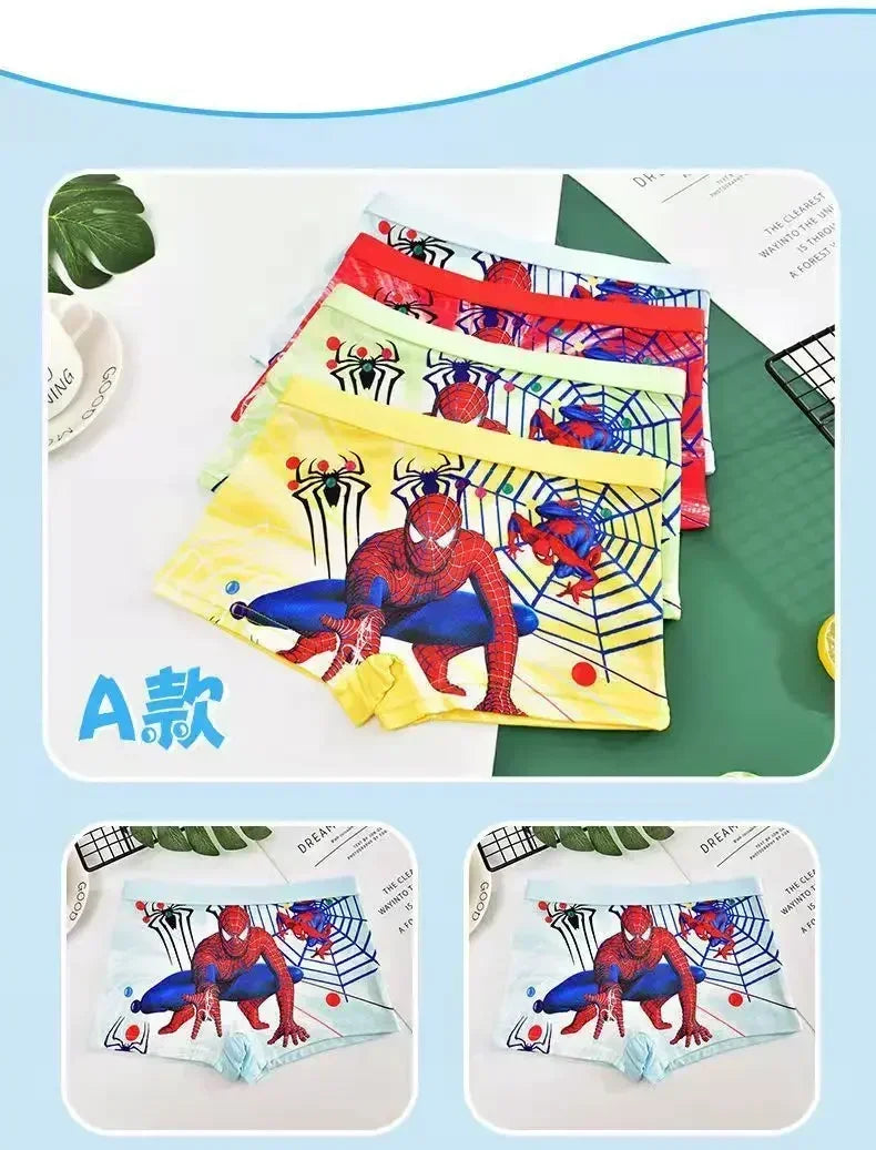 4pcs Disney Spiderman Children's Panties Cartoon Cotton Avenger Boys Boxers Frozen Girls Underwear Child Underpants