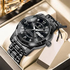 2025 Quartz Watch for Men Luxury Diamonds Gold Watch Waterproof Luminous Stainless Steel Business Men's Quartz Watch Mens Watch