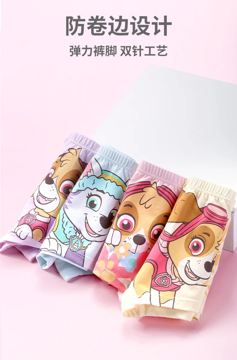 4PCS Genuine Paw Patrol Skye Girl Children Cotton Underwear Printing Panties Kids Short Panties Underpants Girls Briefs Panties
