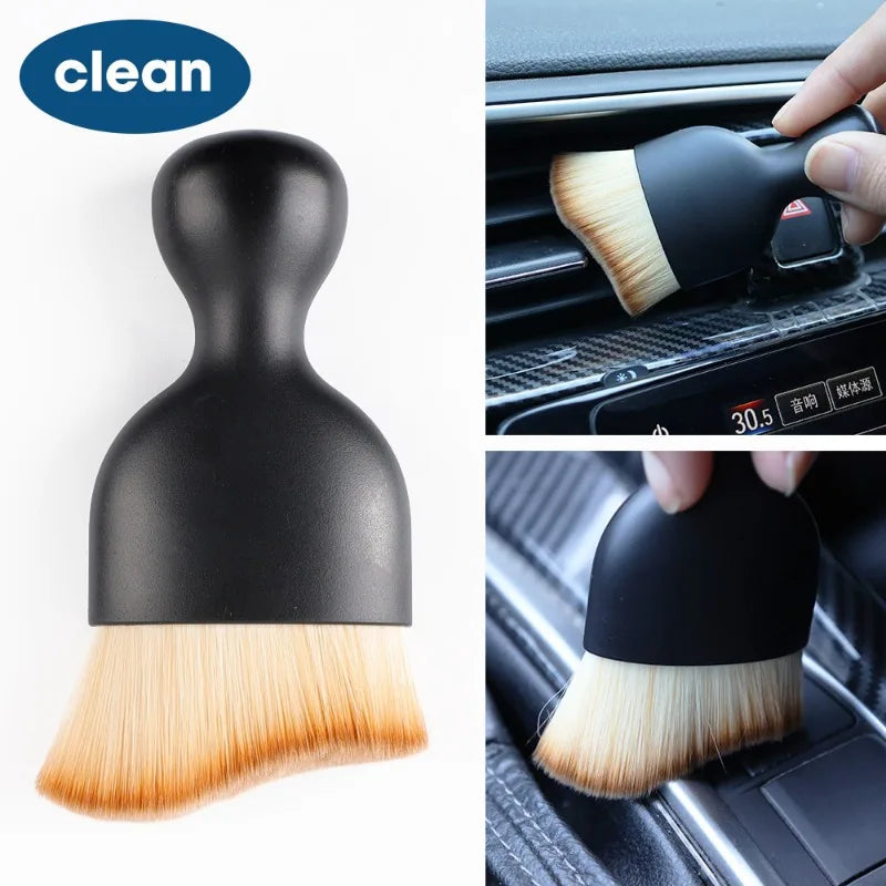 1-2Pcs Soft Cleaning Brush Keyboard Car Air Outlet Cleaning Soft Brush with Shell Car Crevice Dust Removal Brush Cleaning Tools
