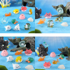 Mini Ocean Resin Animals Tiny Sea Animals Figurines Marine Miniature Animals Aquarium Ornaments Home Decorations