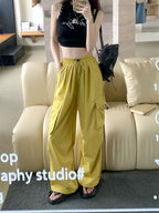 High Waist Wide Leg Workwear Pants Women's Spring 2024 Loose Sun Protection Casual Sports Thin Style Fashionable Trousers