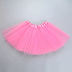 Girl Elastic Ballet Dancewear Tutus Mini Skirt For Birthday Party Dance 3 Layer Tulle Tutu Skirt for Kids Princess 2-8Y Girls