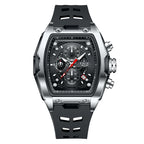 LIGE Quartz Mens Watches Fashion Business Military Wrist Watch For Men Silicone Sport Waterproof Chronograph Square Watch Men