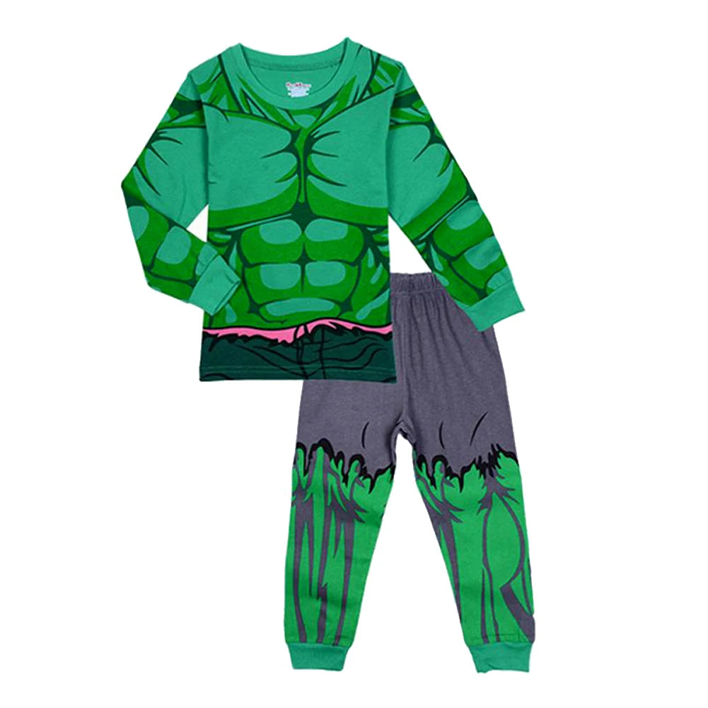 New Children's Pyjamas Iron Man Set Kids Sleepers The Hulk Set Boys Girls Cartoon Long Sleeve Sleepwear 2-7T sets