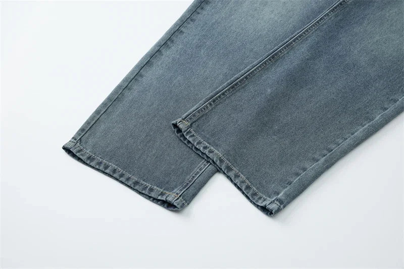 Spring Summer Thin Men's Loose Jeans Lyocell Draped Soft Fashion Loose Pants Streetswear Vintage Straight Y2K Denim Trousers