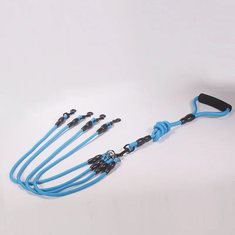 3 Way Dog Leashes for Walking 2/3/4 Dogs Pets Nylon Braided Rope No Tangle Dog Leashes for Small Dogs Dual Three Dogs Leash