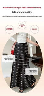Spring 2025 High-Waisted Hoop Skirt Women's Vinegar Slimfish Tail Skirt A- Line Flared Hip Covering Long Dress