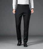 Men's lightweight business casual pants with micro elasticitymen's quick drying pantsnew straight leg office black deep bluepant