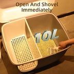 HOOPET Cat Litter Box Large Capacity Cat Litter Boxes with Hallway Pet Pan Supplies for Cats and Kittens Splash Proof Litters