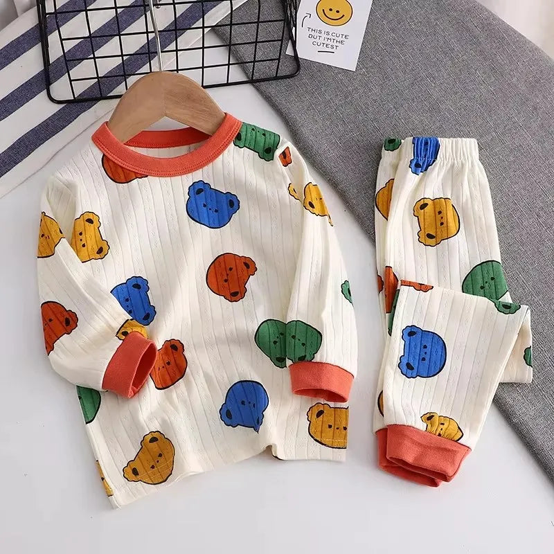 Autumn Baby Clothes Children Loungewear Long Sleeve Pajamas for Cute Deisgn Lightweight Comfortable Fabric Sleepwear Outfit