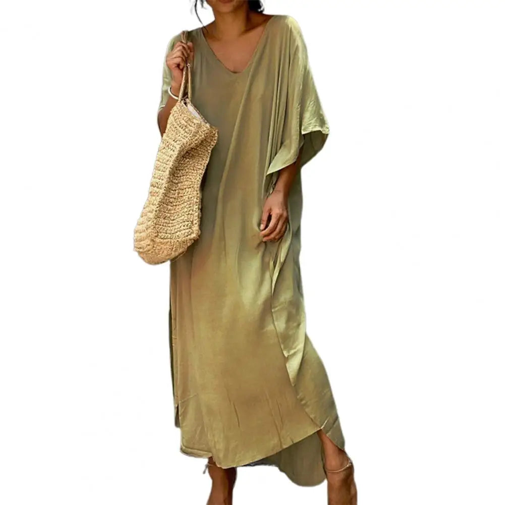 Beach Cover Up Kimono Women Summer 2023 New Pareo Swimsuit Cape Solid Bohemian Tunic Dresses Bathing Suits Dropshipping