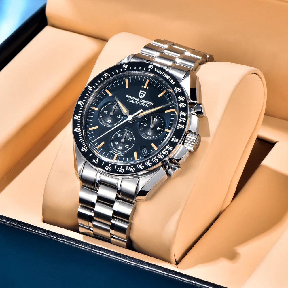 2025 New PAGANI DESIGN Moon V6 Men's Watches Luxury Quartz Watch For Man Chronograph VK63 Men Gift AR Sapphire Mirror Luminous