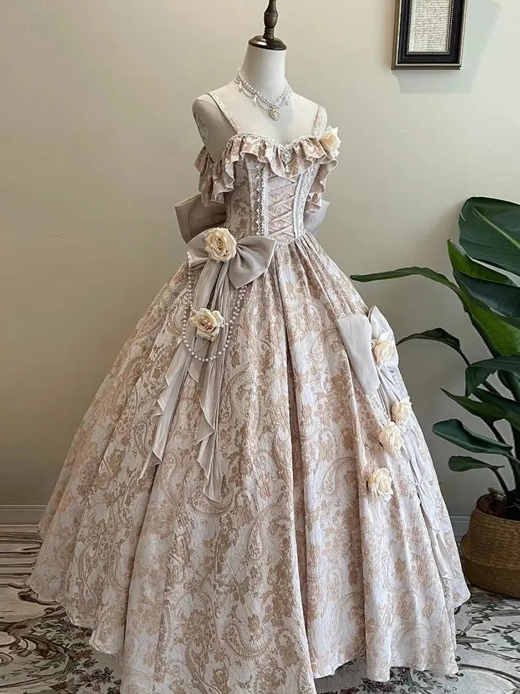 Japan Pink Lolita Wedding Floor-Length Dress Gorgeous Adult Formal Dress Heavy Industry 2024 New