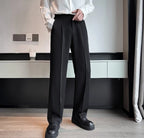 Wide Leg Gray Baggy Men's Summer Pants Tailoring Chinese Homme Dress Slacks Spring Clothes Male Suit Trousers Formal Designer Up