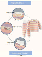 Thicken Warm Plush Children Sets Kids Clothes Boy Girl Underwear Suits Autumn Winter Children Clothinn