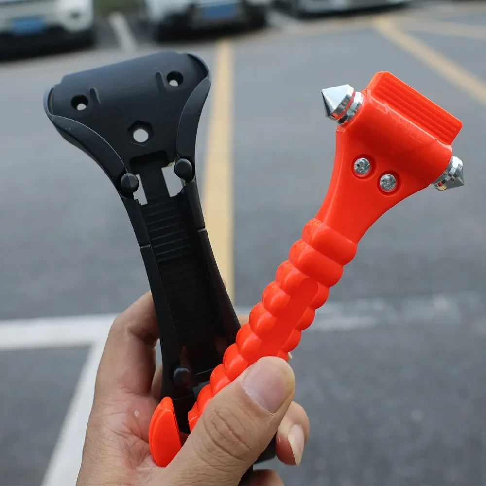 Car Breaking Window Emergency Escape Hammer 2-in-1 High Hardness Carbon Steel Safety Hammer Seatbelt Cutter for Auto Truck Bus