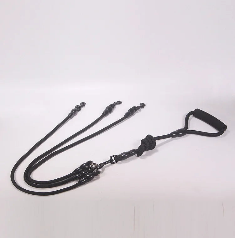 3 Way Dog Leashes for Walking 2/3/4 Dogs Pets Nylon Braided Rope No Tangle Dog Leashes for Small Dogs Dual Three Dogs Leash