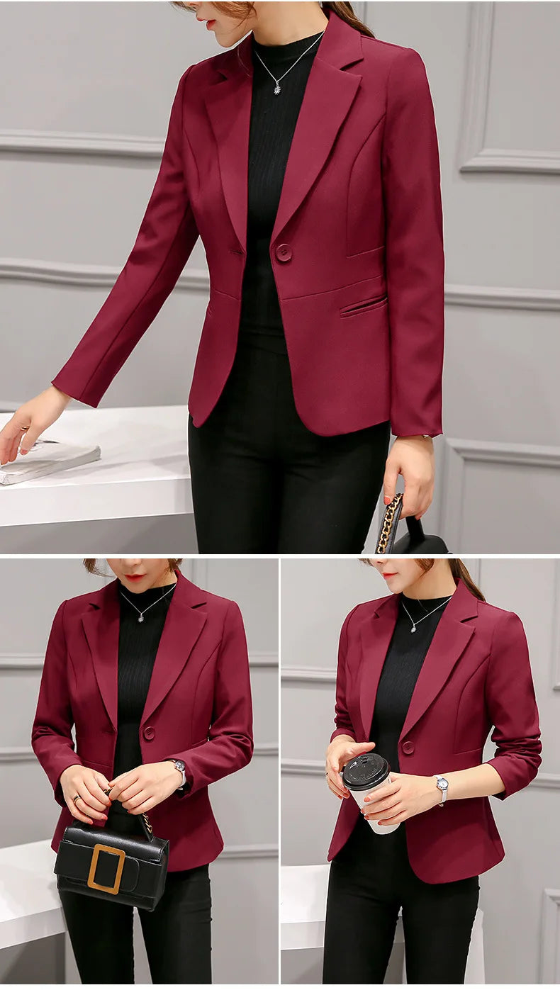 Spring New Women's Long-sleeved Suit Jacket, Korean Style Slim Short Coat Women, Asian Size M-XXXL, Girl's Blazers