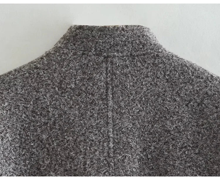 MiuKoMiYa Army Green Short Wool Blend Bomber Jackets For Women Winter Outdoor Women's Woolen Blend Coat Women Loose Wool Jacket