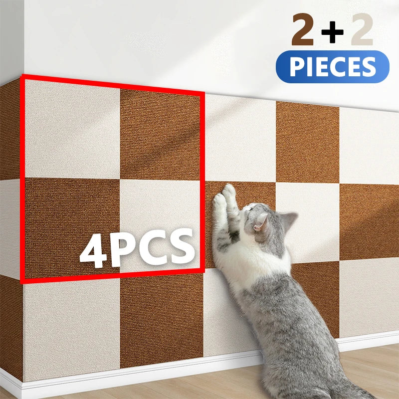 Cat Scraper Multifunctional Cat Supplies Self-adhesive Claw Sharpener Trimmable Scratching Post Cat Tree Tower Toy Accessories