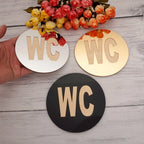 Mirror WC Door Sign Stickers Round Shape Laser Cut Acrylic 3D DIY New House Toilet Signs Home Decoration Accessories Wall Decor