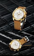FORSINING Men Watches Automatic Mechanical Watch Luxury Gold Clock Genuine Leather Waterproof Watch Men Military Wristwatch Man