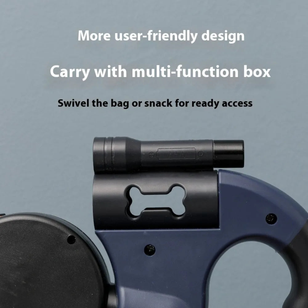 2-in-1 Dual-Headed Automatic Retractable Dog Leash for Medium-Small Breed, Teacup Poodle, Bichon Frise, Corgi, ABS Material