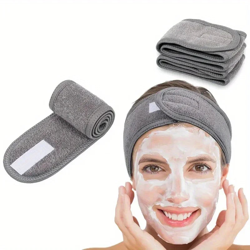 Women's Adjustable Wide Headband Velcro Sports Yoga Headband Face Wash Makeup Double layer Headband Beauty Strap