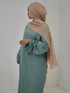 Eid Women Modest Dress Abaya String Sleeve Muslim Caftan Robe Morocco Dubai Kaftan Islam 2025 Vestidos Largos Jalabiya Ramadan