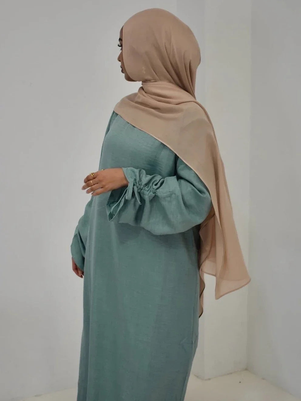 Eid Women Modest Dress Abaya String Sleeve Muslim Caftan Robe Morocco Dubai Kaftan Islam 2025 Vestidos Largos Jalabiya Ramadan