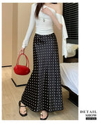 Spring 2025 High-Waisted Hoop Skirt Women's Vinegar Slimfish Tail Skirt A- Line Flared Hip Covering Long Dress