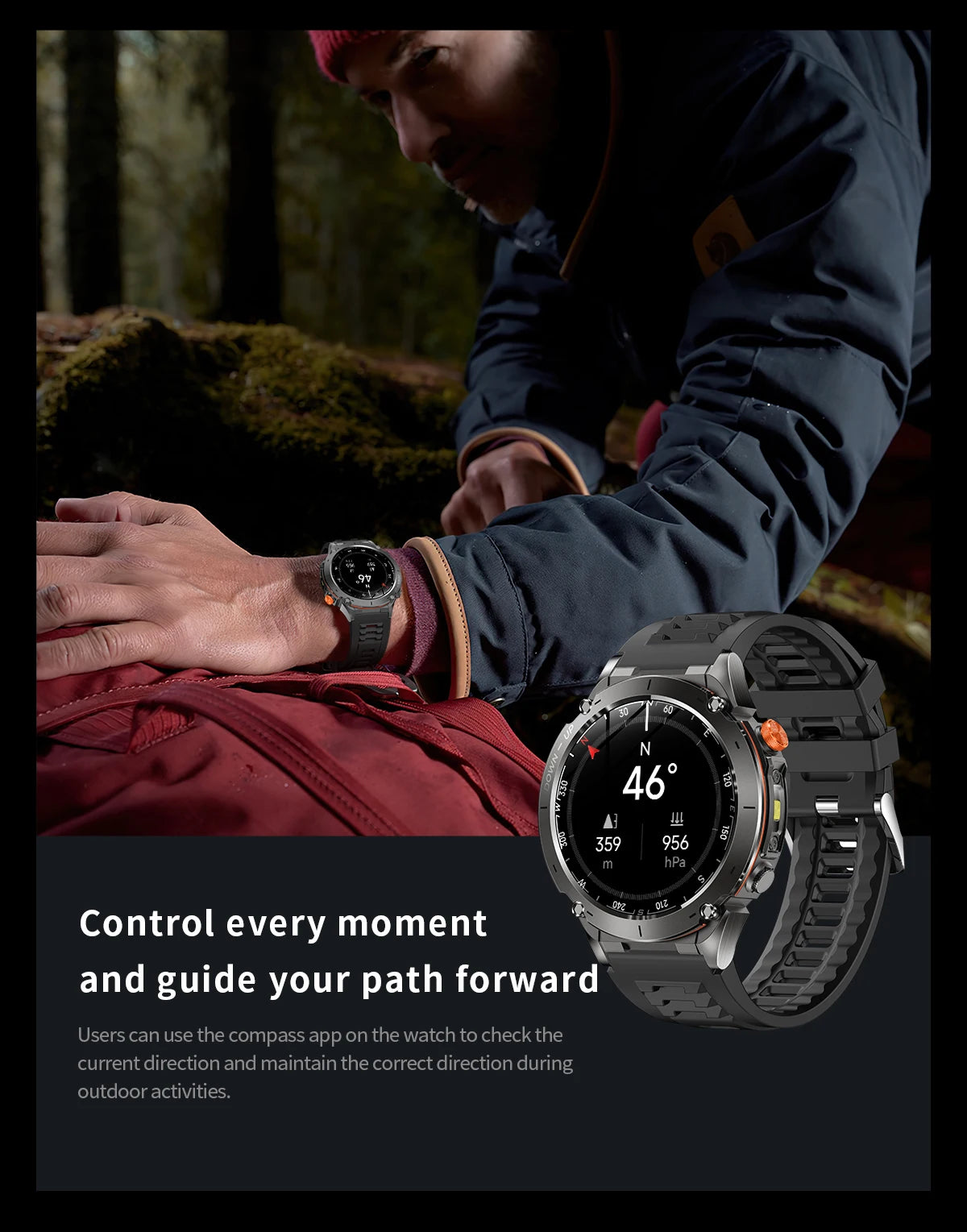Men New Outdoors Sports Military GPS SmartWatch 10ATM Waterproof 730mAh High Battery Compass NFC HD Call For Huawei Xiaomi Watch