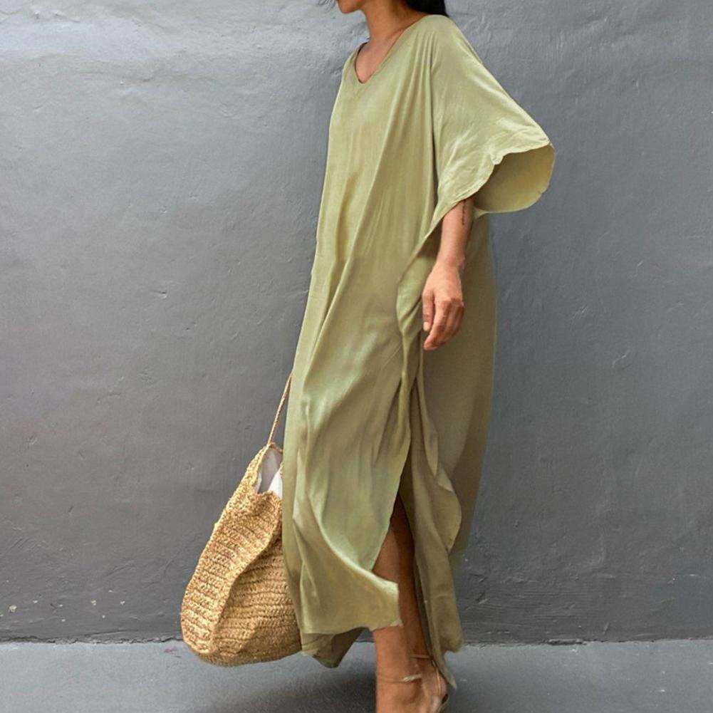 Beach Cover Up Kimono Women Summer 2023 New Pareo Swimsuit Cape Solid Bohemian Tunic Dresses Bathing Suits Dropshipping
