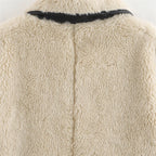 Zach Ailsa Women's Big Collar Fur Integrated Plush Coat Autumn/Winter New Solid Color Long Sleeve Warm Jacket