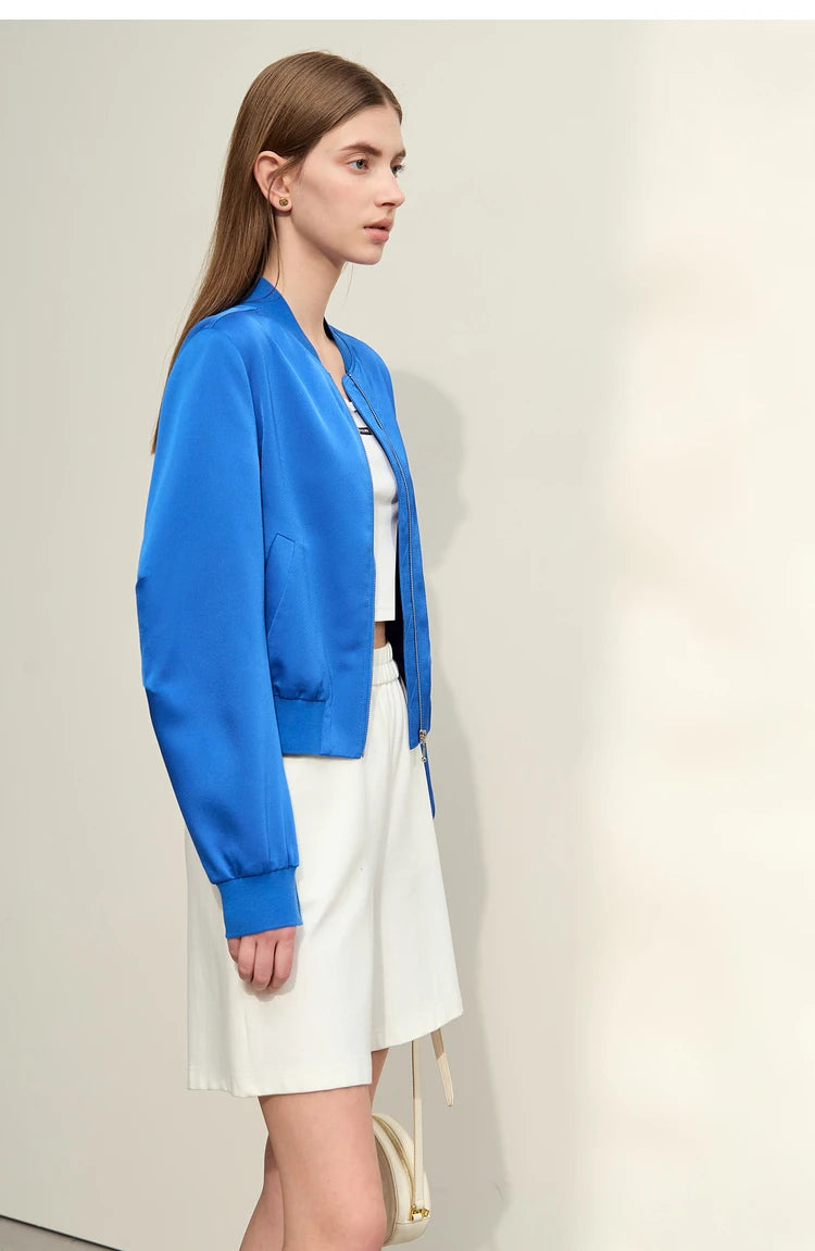 AMII Minimalism Jacket Woman Baseball Jacket Embroidery Letter Zipper 2023 Spring New Casual Women's Clothes Female Top 72331004