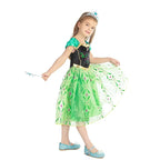 Anna Costume For Kids Girl Fancy Birthday Party Gown Princess Dress Carnival Party Children Clothing Full Printing Vestidos